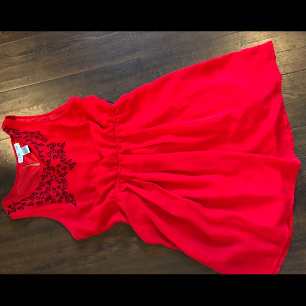 Red Geometric Dress